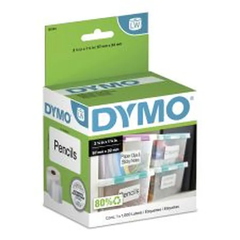 DYMO LabelWriter Address Labels, 1.25'' x 2.25'', White, 1,000 Labels/Roll