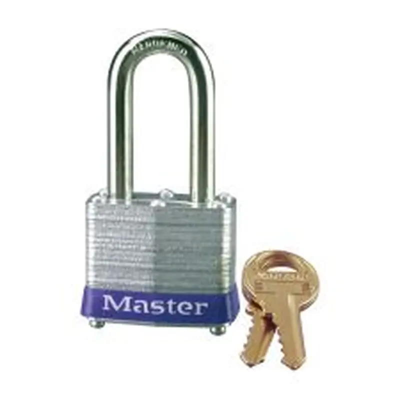 Master Lock Long-Shackle Padlock, Steel Gray