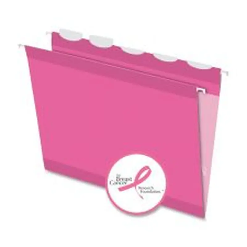 Pendaflex Ready-Tab Colored Reinforced Hanging Folders, Letter Size, 1/5-Cut Tabs, Pink, 20/Box