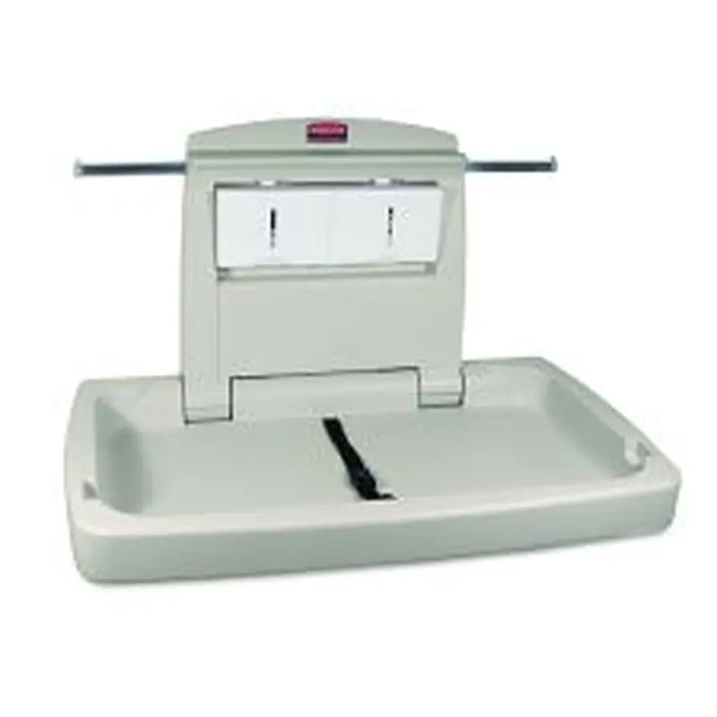 Rubbermaid Commercial Sturdy Station 2 Baby Changing Table, 33.5 x 21.5, Platinum
