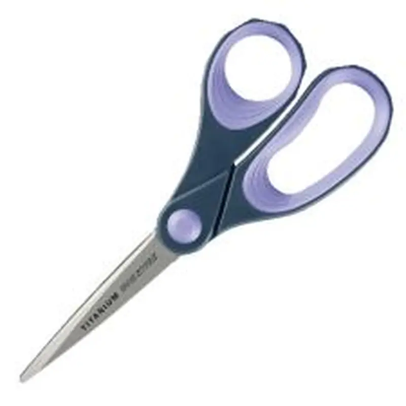Westcott Titanium-Bonded Scissors, 8", Pointed, Gray/Purple