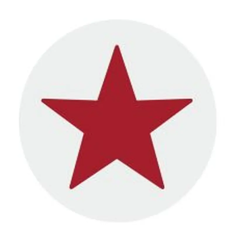 AccuStamp Pre-Inked Round Stamp, Star, Red