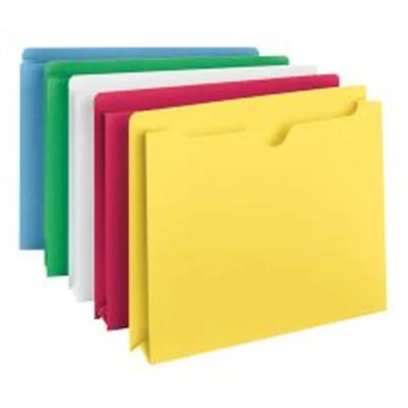 Smead Color File Jackets, 2 Expansion, Letter Size, Assorted Colors, Pack Of 10