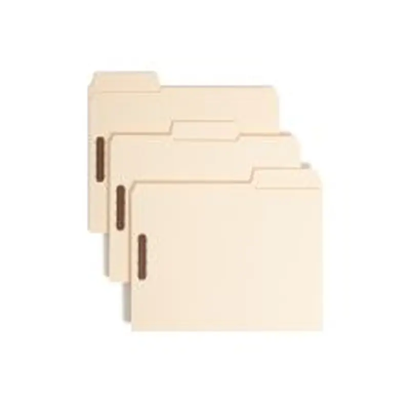 Smead SuperTab Manila Fastener Folders, Letter Size, Box Of 50