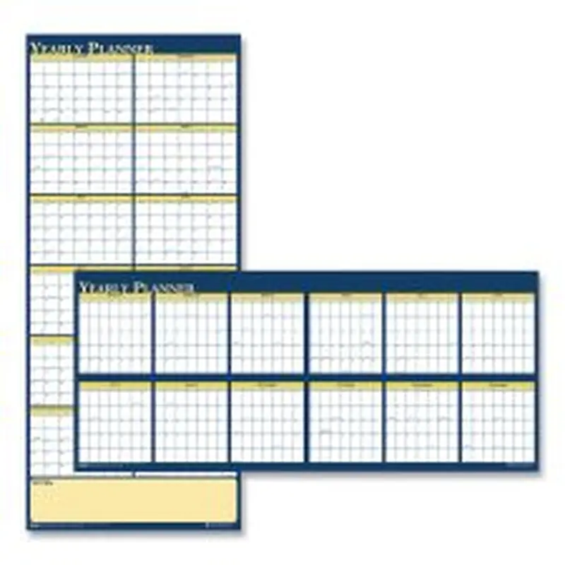 House of Doolittle Recycled Reversible Yearly Wall Planner, 60 x 26, White/Blue/Yellow Sheets, 12-Month (Jan to Dec): 2026