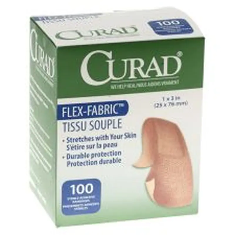 Medline Adhesive Flex Fabric Bandages, 1" x 3", Box Of 100