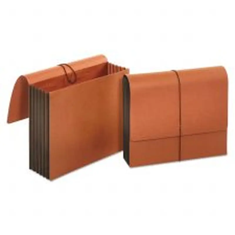 Universal Extra Wide Expanding Wallets, 5.25" Expansion, 1 Section, Elastic Cord Closure, Letter Size, Redrope