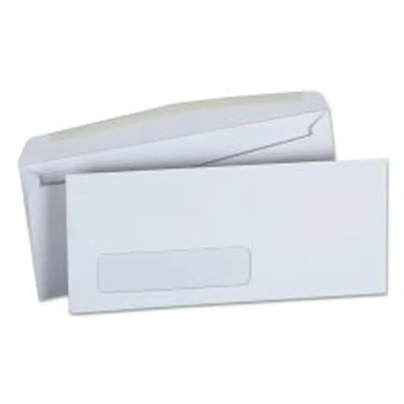 Universal Open-Side Business Envelope, 1 Window, #10, Square Flap, Gummed Closure, 4.13 x 9.5, White, 500/Box