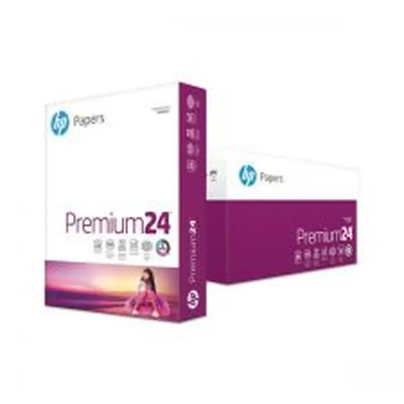 HP Papers Premium24 Paper, 98 Bright, 24 lb Bond Weight, 8.5 x 11, Ultra White, 500 Sheets/Ream, 5 Reams/Carton