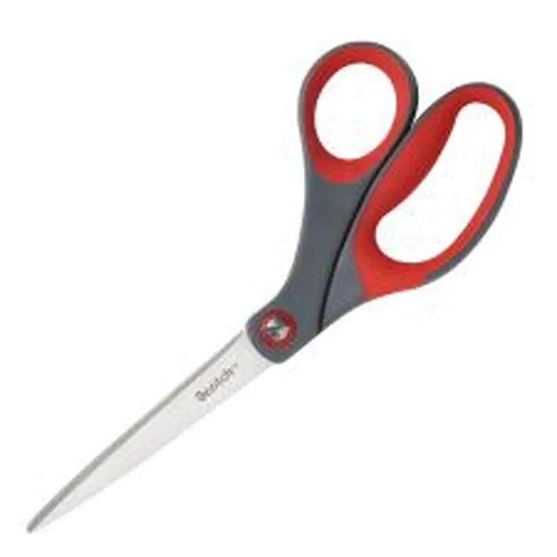 Scotch Bent Precision Scissors, 8", Pointed, Gray/Red