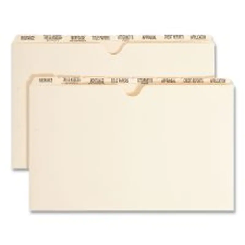 Smead Replacement Pressboard Mortgage File Dividers, Punched for K-Style Fasteners, Legal Size, Manila, 8 Dividers/Set, 12 Sets/Box