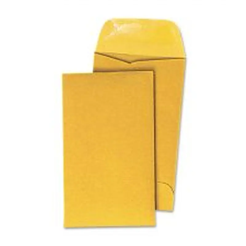 Universal Kraft Coin Envelope, #7, Round Flap, Gummed Closure, 3.5 x 6.5, Light Brown Kraft, 500/Box