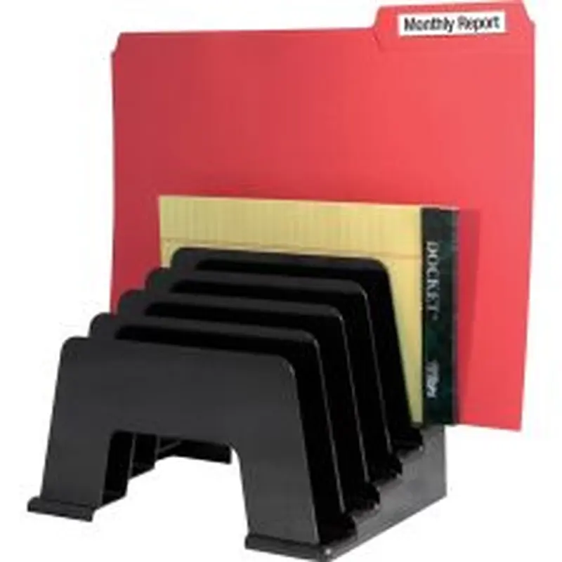 Kantek 5-Compartment Incline Sorter, 5 Compartment(s), 6"H x 8"W x 5.8"D, Desktop, Black, 1Each