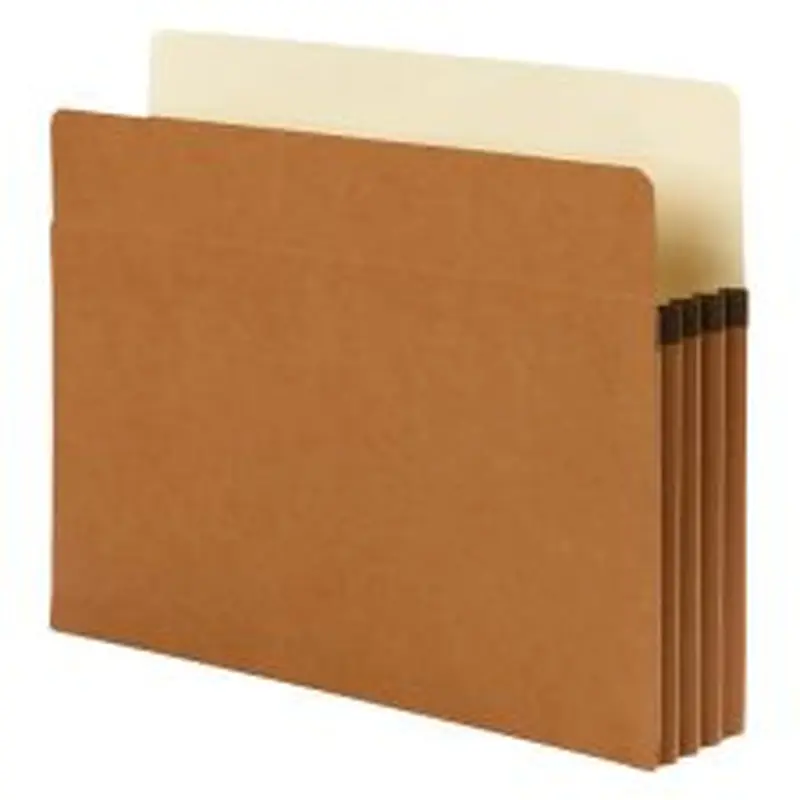 Smead SuperTab File Pockets, Letter Size, 3 1/2" Expansion, 30% Recycled, Redrope, Box Of 25