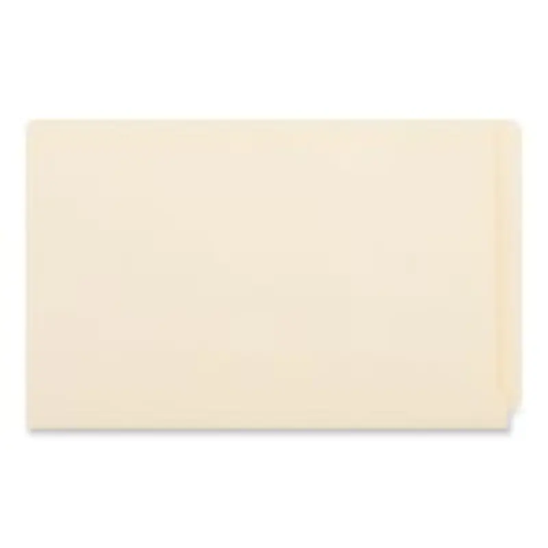 Universal Deluxe Reinforced End Tab Folders, Straight Tabs, Legal Size, 0.75" Expansion, Manila, 100/Box