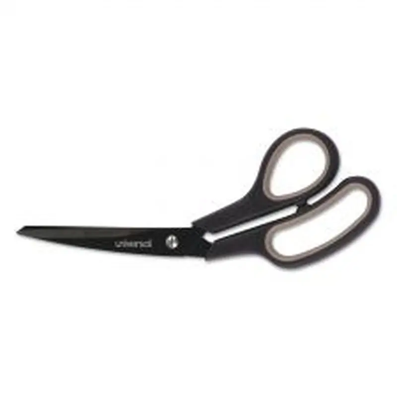 Universal Industrial Carbon Blade Scissors, 8" Long, 3.5" Cut Length, Crane-Style Black/Gray Handle