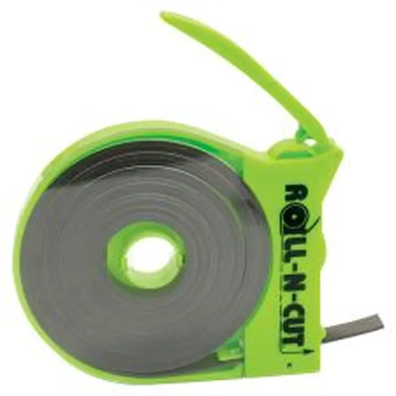 Zeus Magnetic Tape with Self-Cutting Dispenser - 0.50" Width x 15 ft Length - Dispenser Included - 1 / Roll - Black