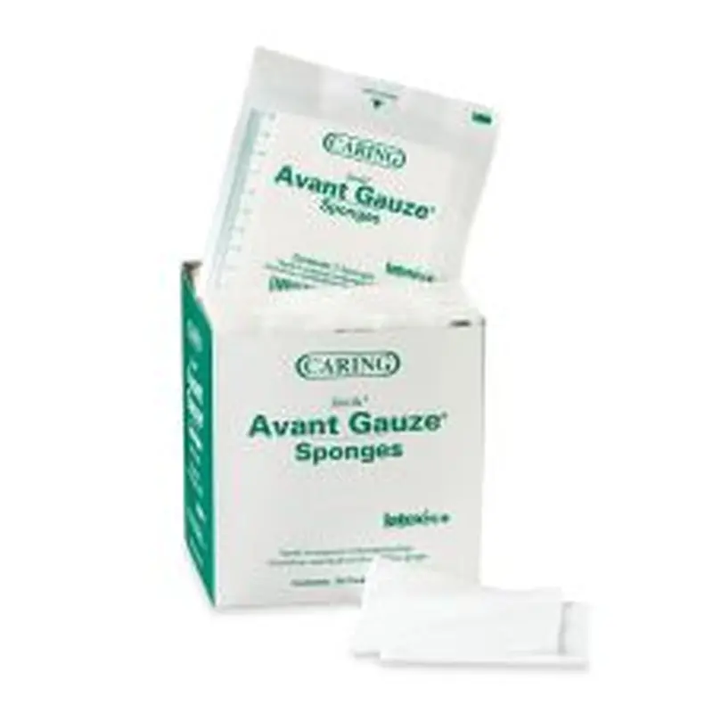 Medline CARING Non-Woven Gauze Sponges, 4-Ply, 2" x 2", White, Box Of 50