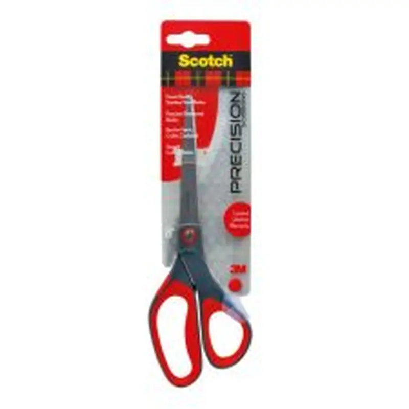 Scotch Precision Scissors, 8", Pointed, Gray/Red