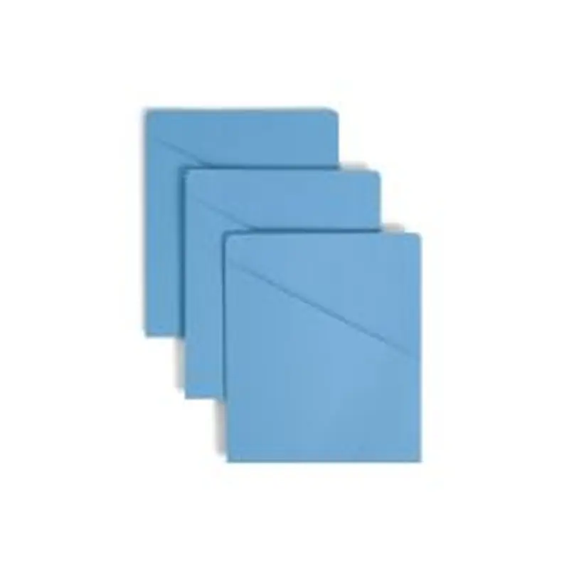 Smead Slash File Jackets Convenience Pack, 9 1/2" x 11 3/4", Blue, Pack Of 25