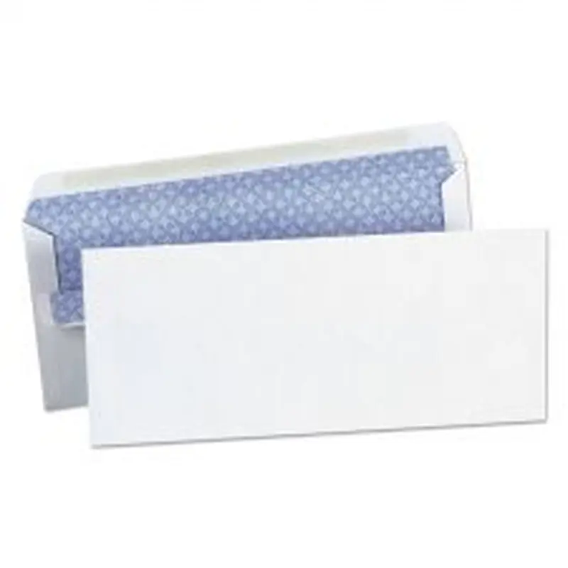 Universal Self-Seal Security Tint Business Envelope, #10, Square Flap, Self-Adhesive Closure, 4.13 x 9.5, White, 500/Box