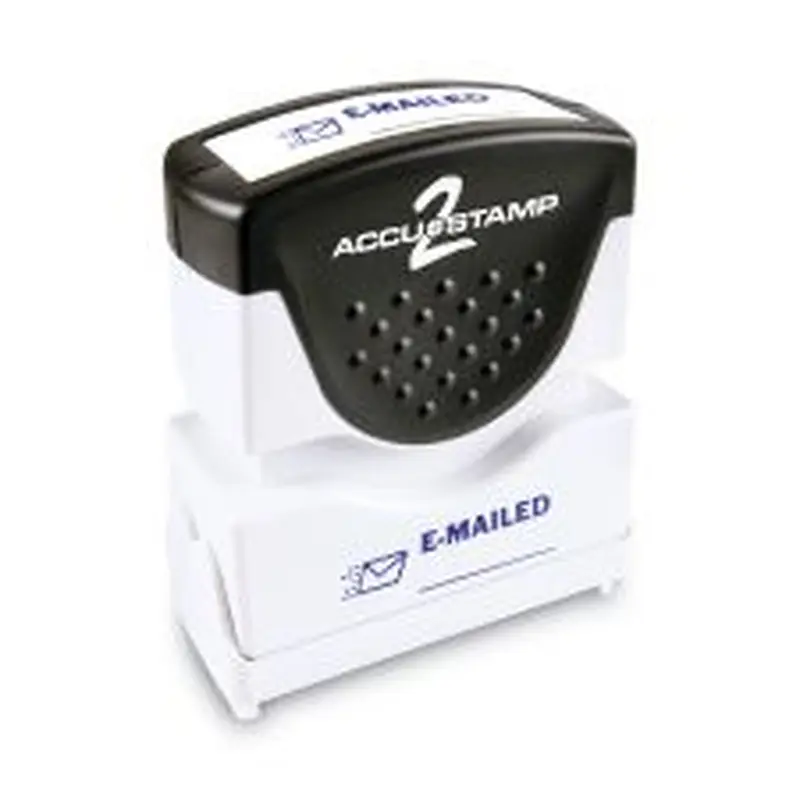 ACCUSTAMP2 Pre-Inked Shutter Stamp, Blue, EMAILED, 1.63 x 0.5