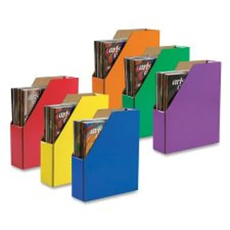 Pacon 70% Recycled Corrugated Magazine Holders, Assorted Colors (No Color Choice), Pack Of 6