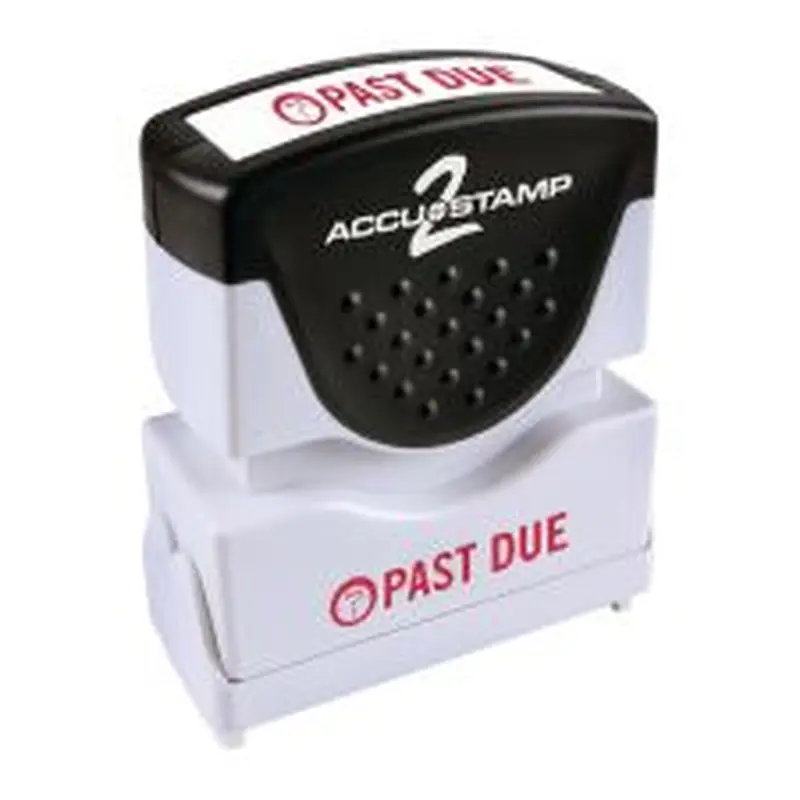 AccuStamp2 Past Due Stamp, Shutter Pre-Inked One-Color PAST DUE Stamp, 1/2" x 1 5/8" Impression, Red Ink