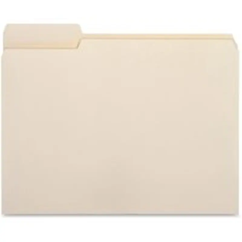Business Source 1/3-Cut Left Tab File Folders, 3/4" Expansion, Letter Size, Manila, Box Of 100 Folders