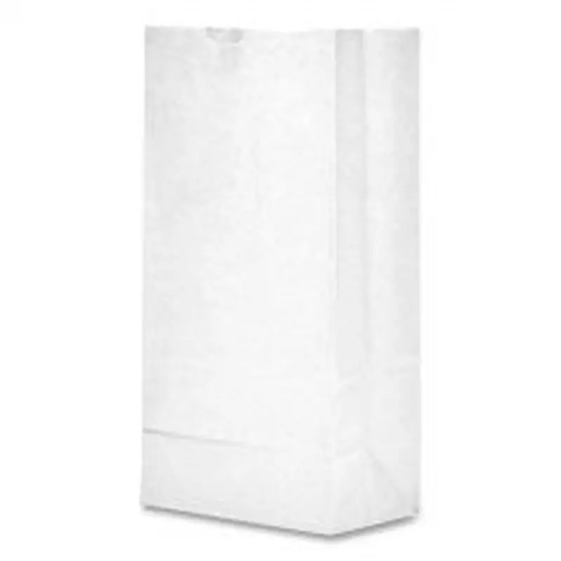 Ross & Wallace Paper Products Grocery Paper Bags, 8# Size, 35# Basis Weight, 6" x 3.88" x 12.5", White, 500/Bundle