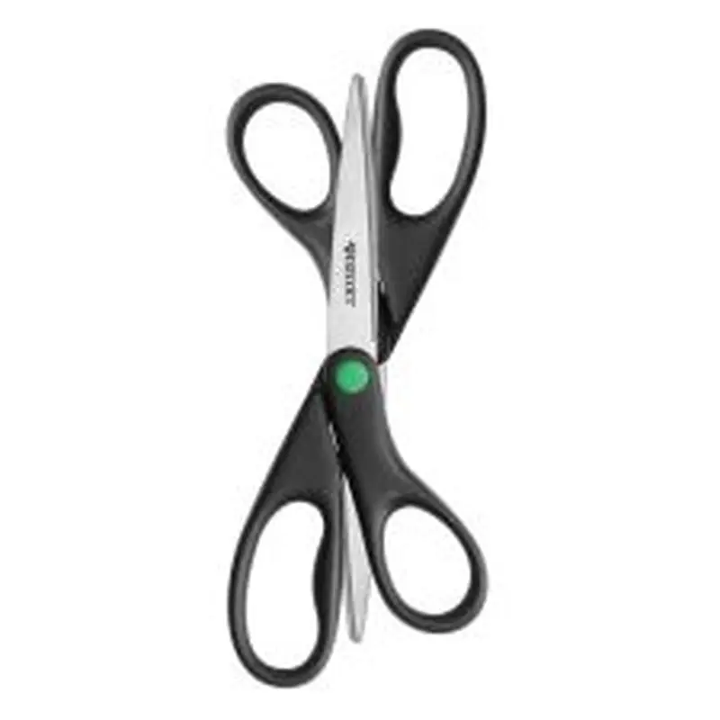 Westcott KleenEarth Scissors, 8" Long, 3.25" Cut Length, Straight Black Handle, 2/Pack