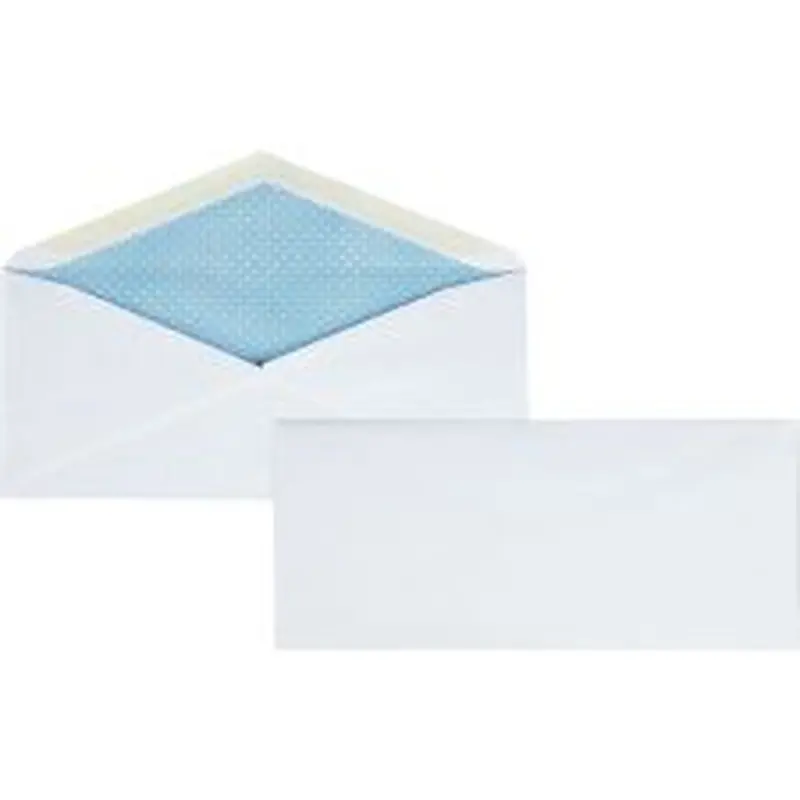 Business Source No.10 Regular Tint Security Envelopes - Security - #10 - 4 1/8" Width x 9 1/2" Length - 24 lb - Gummed - White - Wove - 500 / Box