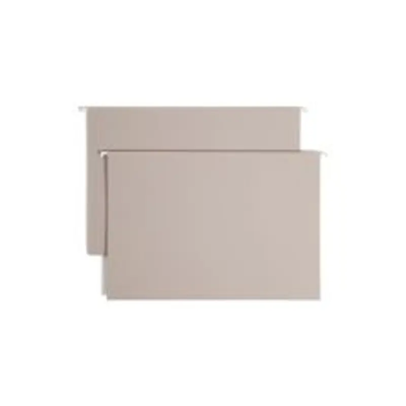 Smead TUFF Hanging Box Bottom Folder with Easy Slide Tab, 2" Expansion, Legal Size, Steel Gray, Box of 18