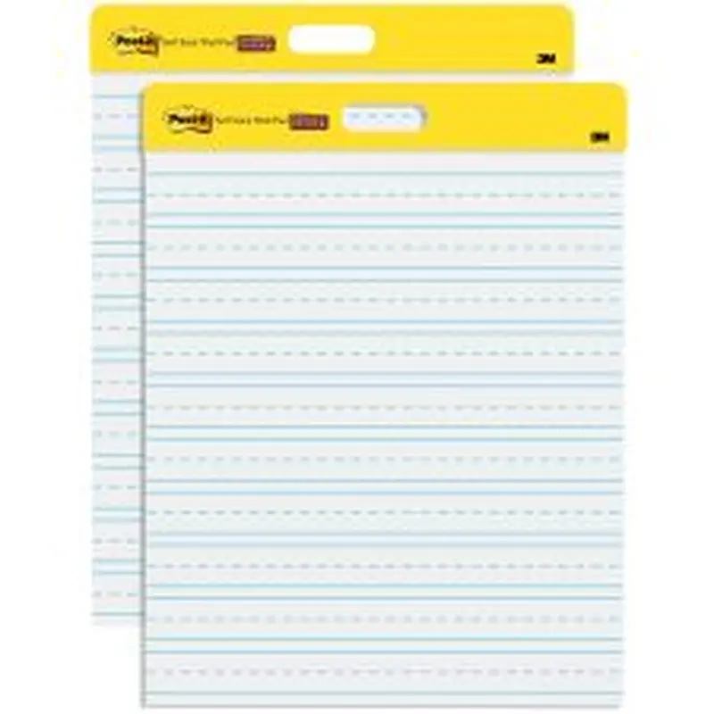 Post-it Self Stick Wall Pad, 20 in x 23 in, 1 Pad, 20 Sheets/Pad, Primary Ruled, Great for Virtual Teachers and Students, White