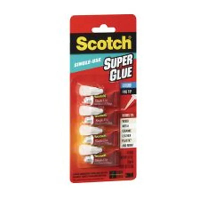 Scotch Super Glue Liquid, 0.07 Oz., Pack Of 4