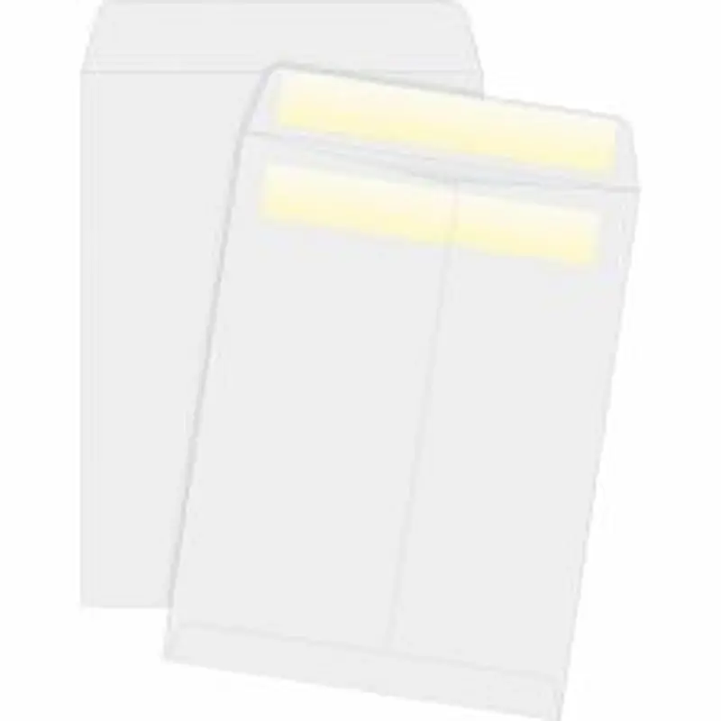 Business Source Press/Seal Catalog Envelopes - Catalog - 9" Width x 12" Length - 28 lb - Self-sealing - White - 100 / Box