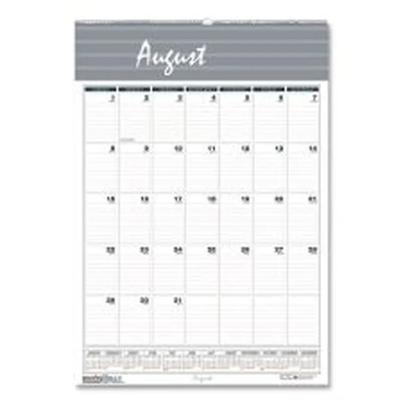 House of Doolittle Academic Year Bar Harbor Recycled Wirebound Monthly Wall Calendar, 12 x 17, White/Blue Sheets, 12-Month (Aug-July): 2025-2026