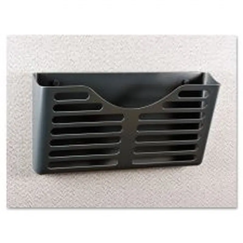 Universal Recycled Plastic Cubicle Single File Pocket, Cubicle Pins Mount, 13.5 x 3 x 7, Charcoal