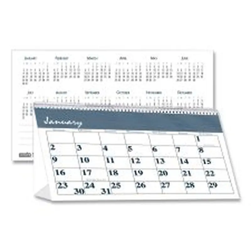 House of Doolittle Bar Harbor Recycled Desk Tent Monthly Calendar, 7 x 4.25, White/Blue Sheets, 12-Month (Jan to Dec): 2026