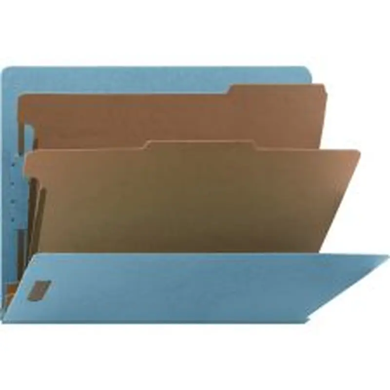 Nature Saver Letter Classification Folder - 8 1/2" x 11" - End Tab Location - 2 Divider(s) - Blue - - 10 / Box