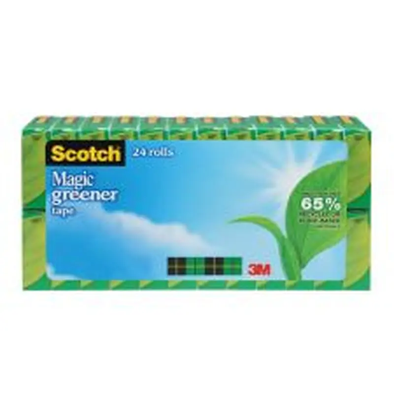 Scotch Greener Magic Tape, Invisible, 24 Tape Rolls, 3/4 in x 900 in, 65% Recycled, Home Office Supplies and School Supplies - 81224P