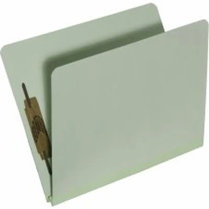SKILCRAFT Pressboard Classification Folders, 30% Recycled, Light Green (AbilityOne 7530-01-556-7913), 25/Box