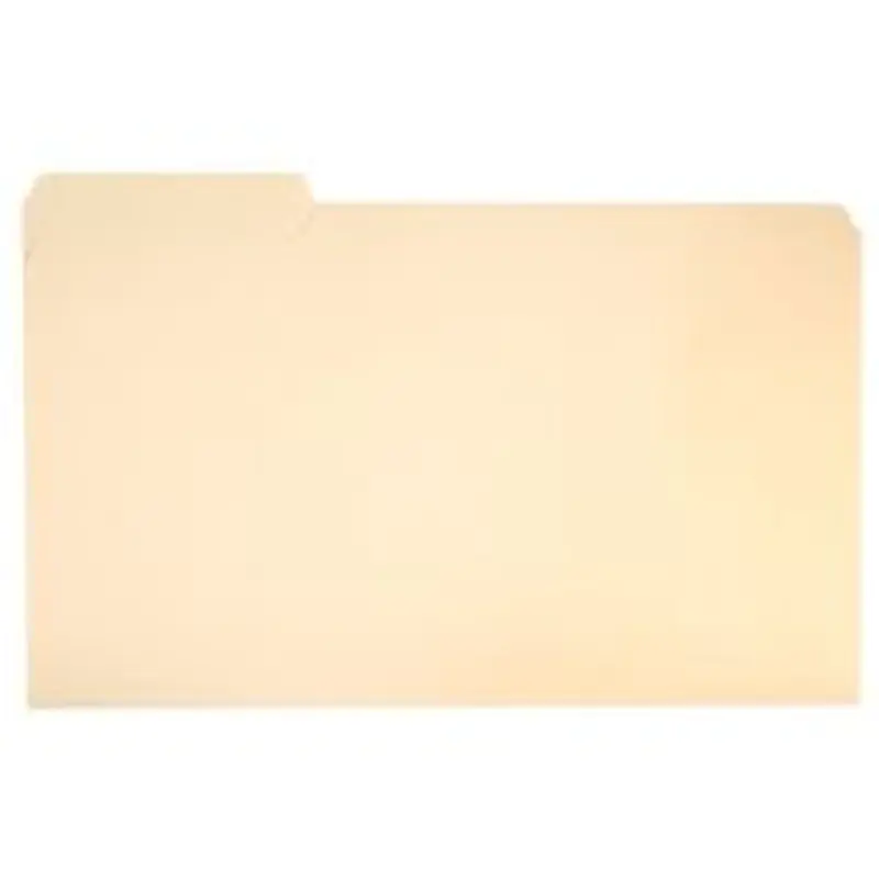 SKILCRAFT File Folders, 1/3 Cut, Legal Size, 30% Recycled, Manila, Pack Of 100 (AbilityOne 7530-00-282-2508)