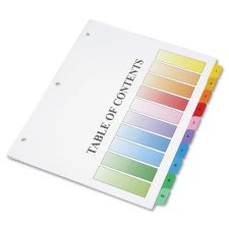 SKILCRAFT Numbered Index Dividers - NSN3683489