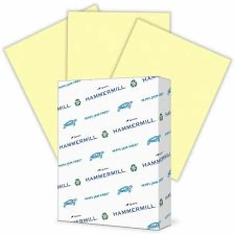 Hammermill Colors Color Multi-Use Printer & Copy Paper, 1 Ream, Canary, Letter (8.5" x 11"), 500 Sheets Per Ream, 24 Lb, 96 Brightness, 30% Recycled