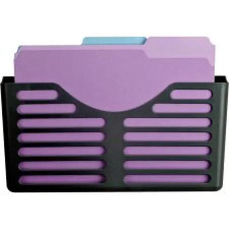 Lorell Letter-/A4-Size Cubicle File Pocket, 7"H x 13-1/2"W x 3"D, 30% Recycled, Black