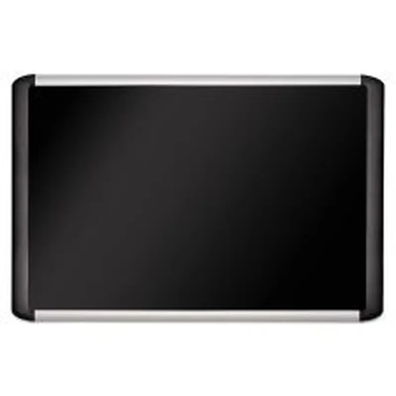 MasterVision Soft-touch Bulletin Board, 48" x 36", Black Surface, Black/Satin Aluminum Frame