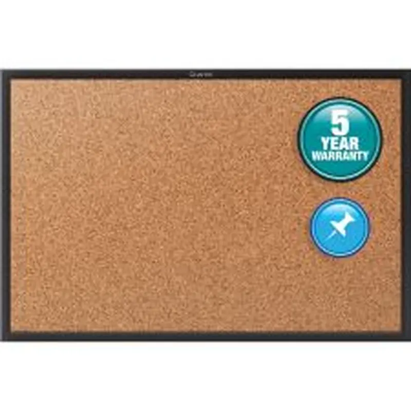 Quartet Classic Cork Bulletin Board, 24" x 36", Aluminum Frame With Black Finish