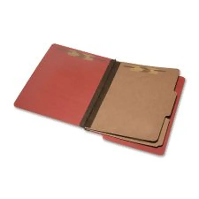 SKILCRAFT End-Tab Classification Folders, Letter Size, 30% Recycled, Red, Box Of 10 (AbilityOne 7530-01-590-7104)