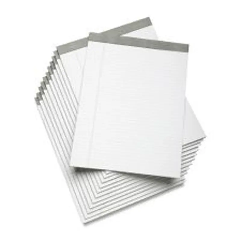 SKILCRAFT Linen Top Writing Pads, 8 1/2" x 11", White, Pack Of 12 (AbilityOne 7530-01-447-1353)